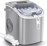 Antarctic Star Ice Maker Machine Countertop,Portable Automatic 9 Ice Cubes Ready in 8 Minutes,Makes 26 lbs of Ice per 24 Hours,Self-Clean,See-Through Lid for Home/Bar/Party (Stainless Steel)