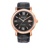 Mathey-Tissot Renaissance Analog Black Dial Men's Leather Band Watch-H9030PN