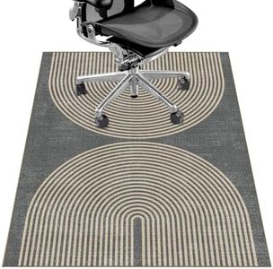 Office Chair Mat for Hardwood Floor&Tile Floor,36"X 48" Heavy Duty Desk Chair Mat for Hard Floors, Under Desk Rug for Rolling Computer Chair,Anti Slip,Low Pile Carpet Floor Protector-Geo Grey