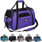 EliteField Soft Sided Pet Carrier (3 Year Warranty, Airline Approved), Multiple Sizes and Colors Available (Medium: 17" L x 9" W x 12" H, Purple)