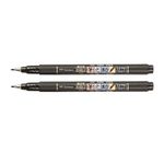 Tombow Fudenosuke Calligraphy Brush Tip Pen Black Ink - Lot of 2