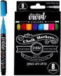 Loddie Doddie 8ct FINE POINT (3mm) Chalk Markers- VIVID Colors for use on Chalk, Dry Erase and Glass surfaces