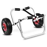 Kayak Trolley Foldable, 80 KG Loading Capacity Anti-slip and Shock Absorption Effective Protection, Heavy Duty Folding Canoe Cart, for Canoe SUP Board and Kayak, Canoe Carrier