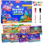 BBWOO Preschool Learning Activities Search and Find Books, Travel Game for Road Trip Car Airplane, Busy Book Activity Books Birthday Gifts for Kids Ages 3 4 5 6 7 8