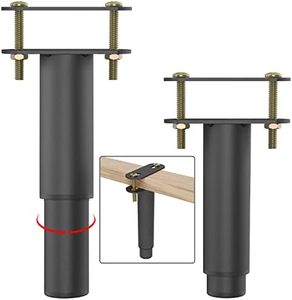 2Pcs Adjustable Height Center Support Leg for Bed Frame, Bed Center Slat Heavy Support Leg, Extra Durable Steel Furniture Foot | Suitable for Bed Frame Furniture Cabine Foot Legs (5.1"-9.6")