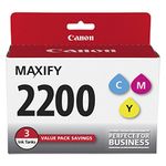 Canon PGI-2200 Three Color Ink Pack, Compatible to MB5420,MB5320,MB5120,MB5020,iB4120 and iB4020