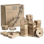 Navaris 45 Pack Cedar Rings for Hangers - Cedarwood Heart -Shaped Blocks for Clothes and Cupboard Protection - Cedar Wood for Wardrobe, Drawers & Storage Boxes