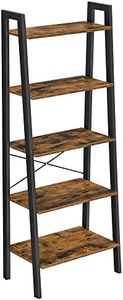 VASAGLE ALINRU 5-Tier Bookshelf, Industrial Bookcase and Storage Rack, Wood Look Accent Furniture with Metal Frame, 22.1 x 13.3 x 67.7 Inches, Rustic Brown