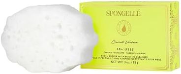 SPONGELLÉ Coconut Verbena Pedi-Buffer with Built-In Cleanser - Exfoliates, Softens & Smooths Feet for a Spa-Like Pedicure Experience, 30+ Uses