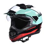 Royal Enfield Escapade Chequer ISI and DOT Certified Offroad Riding Helmet Sea Green (L) 58 Cm