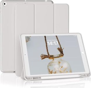 GKABXY Case for with iPad 10.2 Inch 2021/2020 iPad 9th/8th Generation & 2019 iPad 7th Generation with Pencil Holder,Slim Soft Silicone Smart Trifold Stand Protective Cover [Auto Wake/Sleep]- Gray