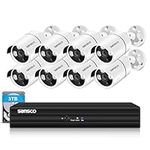 SANSCO 8 Channel 5MP DVR CCTV Camera System,3TB Hard Drive for 24/7 Recording, 8pcs 1080P Outdoor Security Cameras (Night Vision, Face/Human Detection, Waterproof, Easy Mobile Viewing)