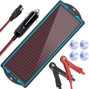 SUNAPEX 12V Solar Trickle Charger Portable Power Solar Panel Solar Battery Charger 12 Volt Waterproof Solar Battery Maintainer for Car Truck Boat RV Motorcycle Marine Trailer Battery