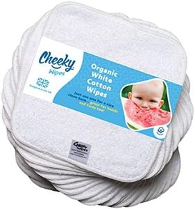 Cheeky Wipes - Lot de 25 lingettes pour bébé en coton épais bio de qualité supérieure - 15 x 15 cm