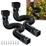 2 Pack Rain Gutter Downspout Extensions, Rain Gutter Downspout Extension, Flexible Down Spout Drain Extension Pipes for Gutters Drain Downspouts Extender from 21 to 60 In