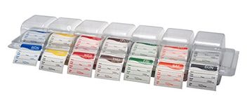 DayMark Safety Systems Day of The Week 2" Square Dissolvable Labels, Monday-Sunday, Label Dispenser Included (1,750 Labels)