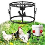 MeyRolizn Metal Stand for Chicken Feeder Waterer, Heavy Duty Chicken Water Feeder Stand Holder, Iron Chicken Feeder Buckets Barrels Stand Support Rack for Coop Poultry Indoor Outdoor (Black 1pc)