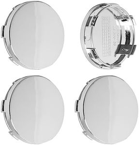 2.6Inch 65MM Wheel Center Caps for Ford Expedition Explorer Ranger F150 Rim Hub Caps FL34 1A096, Pack of 4 (Chrome, Outer 65MM, Inner 61MM, Easy DIY Installation)
