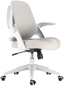 Hbada Office Chair Desk Chair with Flip Up Armrests, Breathable Mesh Ergonomic Office Chair with Adjustable Height & PU Wheels, Swivel Computer Chair Home Office Chair, Gray