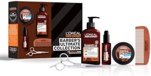 L’Oréal Paris Men Expert Barber’s Ultimate Collection Giftset for Men, Beard, Face & Hair Wash 200ml, Beard & Skin Oil 30ml & Matt Molding Clay 75ml, Barber Club Trio With Cedarwood Essential Oil