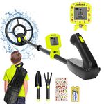 DEWINNER Metal Detector for Kids Ages 8-12 Lightweight Waterproof Search Coil, LCD Display, 28-35'' Adjustable Stem Kids Metal Detector for Junior & Youth with DIY Sticker