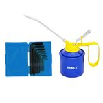 RAMEX 9pc Hex Allen Key Set In Plastic Box, Size: 1.5, 2, 2.5, 3, 4, 5, 6, 8, 10 Oil Can For Vehicles -1/2 Pint Capacity. Glossy Blue & Yellow