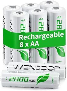 WENJOOP Rechargeable AA Batteries, 2800mAh High-Capacity, NiMH, Double A Battery, Long-Lasting, 8Pack AA Rechargeable Batteries for Household and Office Devices, Pre-Charged - 1.2V Low Self Discharge