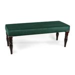 WOODBURY TREE Modern Benches & Ottomans: Sheesham Wood & Diamond-Stitched Velvet, 2-Seater, Living Room, Bedroom, Office (Bottle Green)