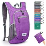 G4Free 10L/15L Hiking Backpack Lightweight Packable Hiking Daypack Small Travel Outdoor Foldable Shoulder Bag, Purple, 10L, Foldable, Casual, Modern