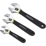 TOOLZILLA Adjustable Wrench - Set of 3 Hexagonal Wrenches Quick and Accurate Size Adjustment for Various Tasks - Durable Construction for Home, Garage, Workshop, Plumbing, and More