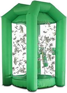 SAYOK Inflatable Cash Cube Booth Inflatable Money Grab Machine Booth with 750W Air Blower for Business Advertising Event Promotion (4.92' x 4.92' x 8.2' Green)