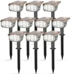 LEREKAM Solar Spot Lights,IP65 Waterproof 40 LED's Landscape Spotlights,3 Modes Outdoor Garden Lights, 360 Adjustable Lighting Angle, Solar Powered Wall Lights for Yard Porch 10 Pack