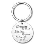 Best Cousin Keychains Gifts for Women Birthday Christmas Graduation Gifts for Cousin Friendship Gifts for Women Girls - Cousins by Blood Sisters by Heart Friends by Choice Keychain