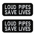 Antrix 2 Pcs Loud Pipes Save Lives Funny Patch Embroidered Motorcycles Biker Rider Hippie Punk Rock Jacket Jeans T-shirt Patch Sew on Embroidered Funny Badge Emblem- 4x1.7 inch