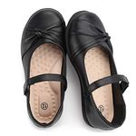 Hawkwell Girl's Strap School Uniform Dress Shoe Mary Jane Flat (Toddler/Little Kid) Black Size: 10 Toddler