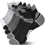 Niofind Mens Socks, 6 Pairs Trainer Socks for Men, Breathable Ankle Socks for Running, Sports, Walking, Hiking, Working, Cycling, Anti-Blister Cushioned Cotton Short Socks (5-8)