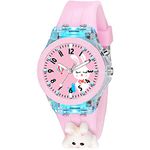 SWADESI STUFF Cute Cartoon Multi Color Lights Rubber Strap Kid Analog Watch For Girls (Rebit), Multi-Color Dial, Multi-Color Band