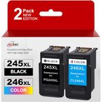 PG-245XL CL-246XL Ink Cartridge, Replacement for Encre Canon 245 246 XL Combo Pack, 245xl Black Ink, with Canon Pixma ts3420 Ink cartridges, MG2522 MG2520 TR4500 TR4520 TS3120 TS3400 Printer, 2-Pack