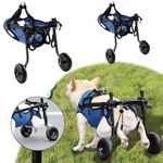 Bouasgh 2024 Adjustable Dog Wheelchair for Back Legs Upgraded Dog Wheelchair for Back Legs for Dogs with Disabled Hind Legs Walking Adjustable Wheelchair Cart For Aging,Disable,Injured,Weak Dog (XS)