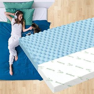 STARRY EUCALYPT King Size Memory Foam Mattress Topper with Cool Gel Infused, 60D Foam 5cm Thick Bed Topper with Bamboo Fabric Cover Beddings, Airflow Bedding Floor Mat Pad