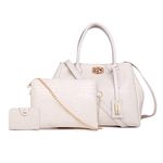 MARK & KEITH Luxury Women's Handbag - Fashionable Satchel for Work and Play (White)