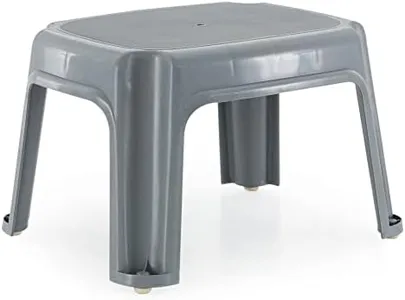 Gracious Living Single Step Stool, Small Step Stool, 9 1/2 Inches Tall, Gray