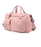 FW FAMEWORLD Nylon 44 Cms Imported Travel Duffle Bag Sports Gym Shoulder Bag For Women With Wet Pocket & Shoe Compartment Weekender Overnight Travel Luggage Bag (44 X 18 X 29 Cm) (Peach)