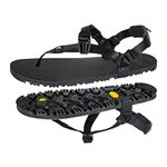 LUNA Sandals OSO FLACO Winged Edition | Unisex Lightweight Athletic Sandals 7.2oz | 7mm (+4.5mm lugs) Vibram Sole | Ideal for Walking, Trail Running, Hiking, Camping, Traveling | Black Huarache Adj (Men's 8 / Women's 10)