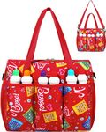 Red Bingo Bag for Bingo Game Stuff Supplies Bingo Daubers Carrier Bag for Adults Gifts for Casino Bingo Lovers Players Gamblers Bingo Gift Ideas for Christmas Holiday Bingo Prizes for Seniors Elderly