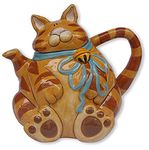 Blue Sky Ceramic Cat Teapot, 9 X 6.5 X 7.5-Inch, Orange