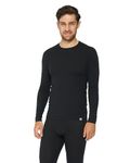 DANISH ENDURANCE Thermal Underwear Mens, Wool Long Sleeve Tops, Warm Underwear Base Layer Shirt, Winter Thermals Black