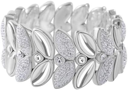 SHOP LC DELIVERING JOY White Crystal 925 Sterling Silver Bracelet for Women Jewelry Size 7.25" Birthday Christmas Gifts