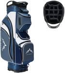 UNIHIMAL 14-Way Golf Cart Bag with Full Length Divider, Premium PU Leather Golf Bag with Plush Top, Magnetic Pocket and Rain Cover for Men