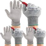 Dowellife Grip Cut Resistant Gloves, Level 5 Protection Safety Work Gloves, Dexterous & Durable for Wood Working, Gardening, Mechanics, Auto, Fishing, Clamming for Men & Women (Small-3 Pairs, Grey)